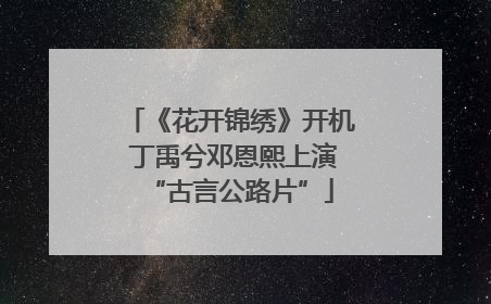 《花开锦绣》开机 丁禹兮邓恩熙上演“古言公路片”