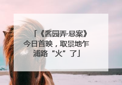 《酱园弄·悬案》今日首映，取景地乍浦路“火”了