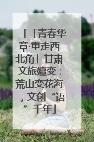 「青春华章·重走西北角」甘肃文旅嬗变：荒山变花海，文创“语”千年