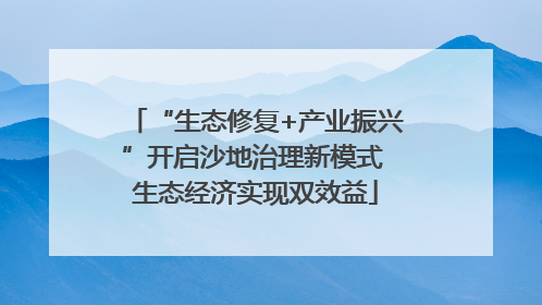 “生态修复+产业振兴”开启沙地治理新模式 生态经济实现双效益