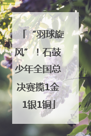 “羽球旋风”！石鼓少年全国总决赛揽1金1银1铜