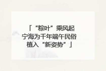 “粽叶”乘风起 宁海为千年端午民俗植入“新姿势”