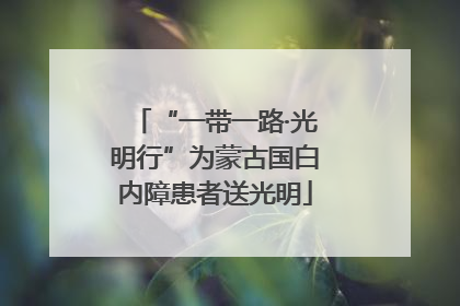“一带一路·光明行”为蒙古国白内障患者送光明