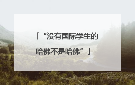 “没有国际学生的哈佛不是哈佛”