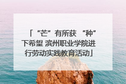 “芒”有所获 “种”下希望 滨州职业学院进行劳动实践教育活动