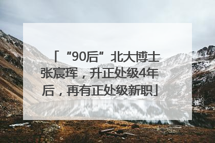 “90后”北大博士张宸珲，升正处级4年后，再有正处级新职