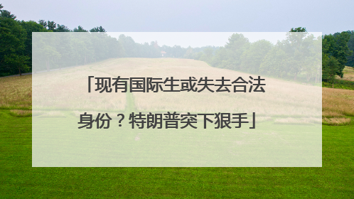 现有国际生或失去合法身份？特朗普突下狠手
