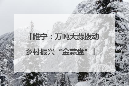 睢宁：万吨大蒜拨动乡村振兴“金蒜盘”