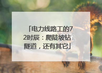 电力线路工的72时辰：爬陡坡钻隧道，还有其它
