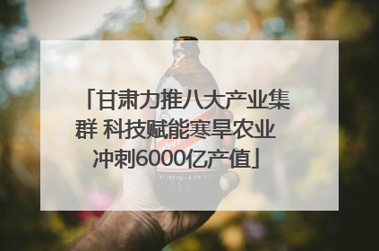 甘肃力推八大产业集群 科技赋能寒旱农业冲刺6000亿产值