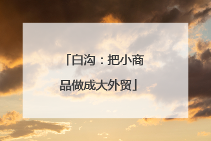 白沟：把小商品做成大外贸