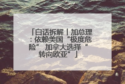 白话拆解丨加总理：依赖美国“极度危险” 加拿大选择“转向欧亚”