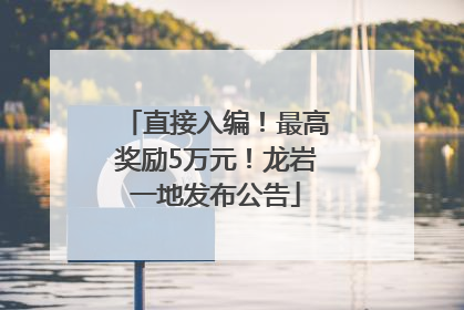 直接入编！最高奖励5万元！龙岩一地发布公告
