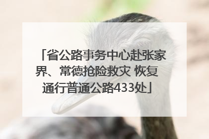省公路事务中心赴张家界、常德抢险救灾 恢复通行普通公路433处