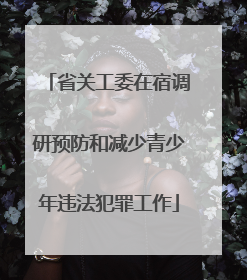 省关工委在宿调研预防和减少青少年违法犯罪工作