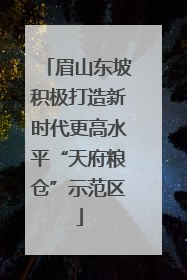 眉山东坡积极打造新时代更高水平“天府粮仓”示范区