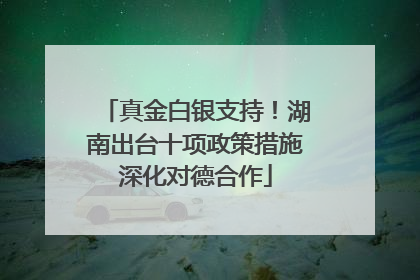 真金白银支持！湖南出台十项政策措施深化对德合作
