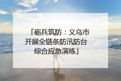 砺兵筑防：义乌市开展全链条防汛防台综合应急演练