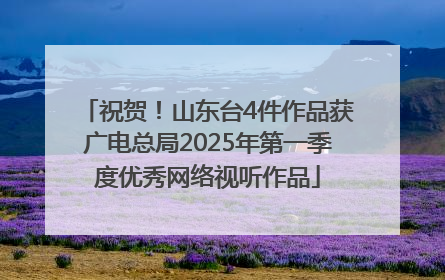祝贺！山东台4件作品获广电总局2025年第一季度优秀网络视听作品