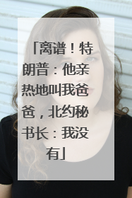 离谱！特朗普：他亲热地叫我爸爸，北约秘书长：我没有