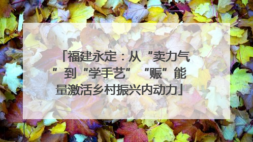 福建永定：从“卖力气”到“学手艺”“赈”能量激活乡村振兴内动力