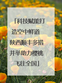 科技赋能打造空中鲜道 陕西顺丰多措并举助力樱桃飞往全国