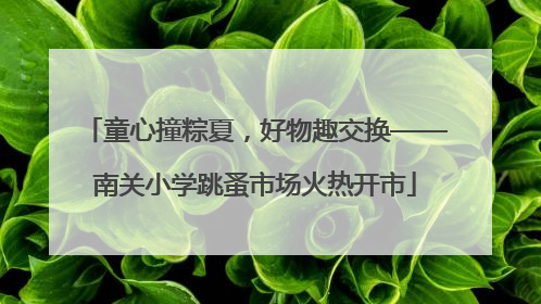 童心撞粽夏，好物趣交换——南关小学跳蚤市场火热开市