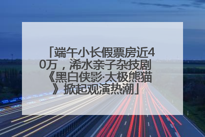 端午小长假票房近40万，浠水亲子杂技剧《黑白侠影·太极熊猫》掀起观演热潮
