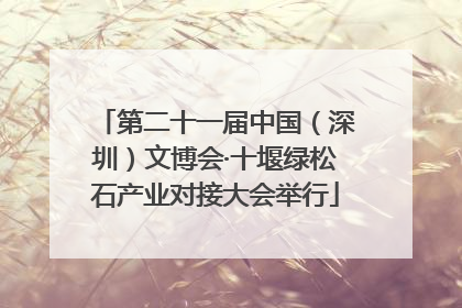 第二十一届中国（深圳）文博会·十堰绿松石产业对接大会举行