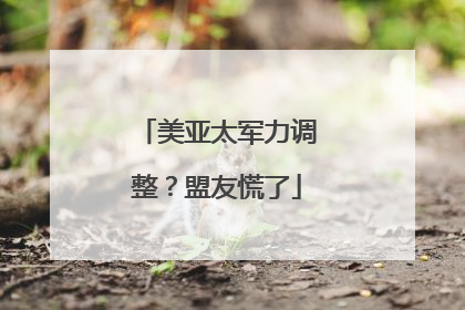 美亚太军力调整？盟友慌了