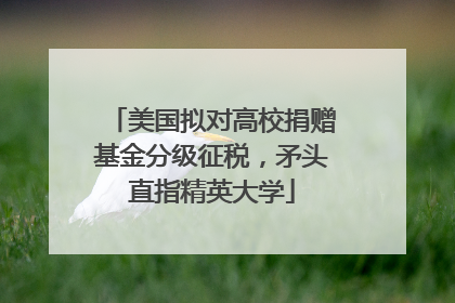 美国拟对高校捐赠基金分级征税，矛头直指精英大学