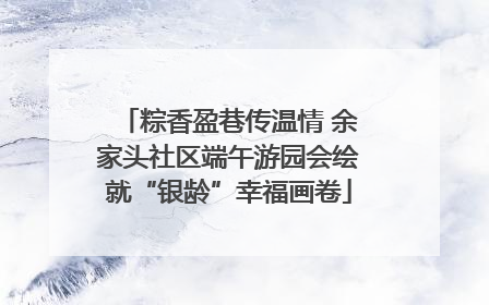 粽香盈巷传温情 余家头社区端午游园会绘就“银龄”幸福画卷