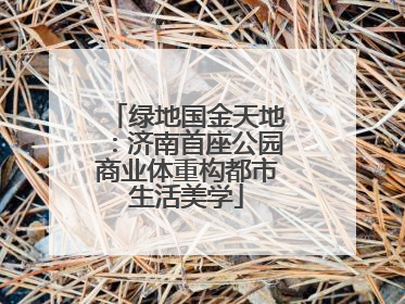 绿地国金天地：济南首座公园商业体重构都市生活美学