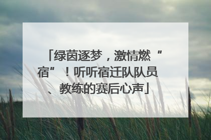 绿茵逐梦，激情燃“宿”！听听宿迁队队员、教练的赛后心声