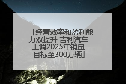 经营效率和盈利能力双提升 吉利汽车上调2025年销量目标至300万辆