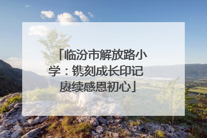 临汾市解放路小学：镌刻成长印记 赓续感恩初心