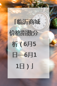 临沂商城价格指数分析（6月5日—6月11日）