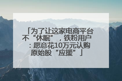 为了让这家电商平台不“休眠”，铁粉用户：愿意花10万元认购原始股“应援”