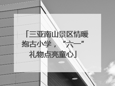 三亚南山景区情暖抱古小学，“六一”礼物点亮童心