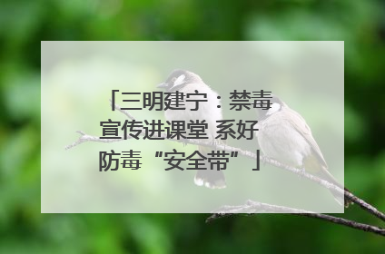 三明建宁：禁毒宣传进课堂 系好防毒“安全带”