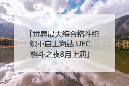 世界最大综合格斗组织重启上海站 UFC格斗之夜8月上演