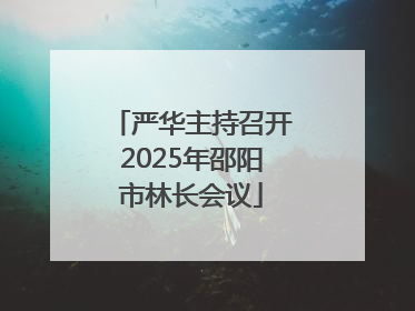 严华主持召开2025年邵阳市林长会议
