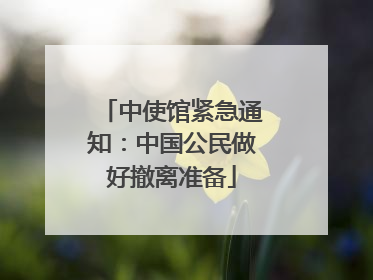 中使馆紧急通知：中国公民做好撤离准备