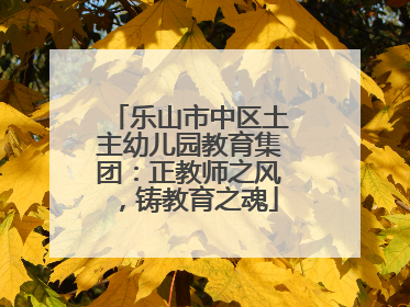 乐山市中区土主幼儿园教育集团：正教师之风，铸教育之魂