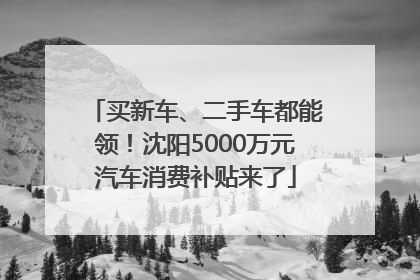 买新车、二手车都能领！沈阳5000万元汽车消费补贴来了