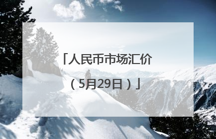 人民币市场汇价（5月29日）