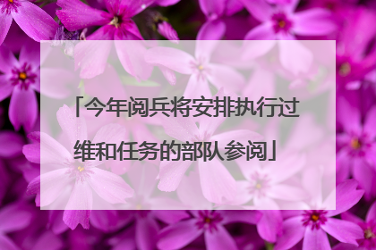 今年阅兵将安排执行过维和任务的部队参阅