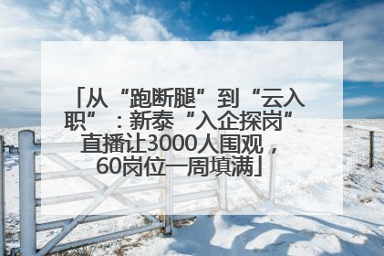 从“跑断腿”到“云入职”：新泰“入企探岗”直播让3000人围观，60岗位一周填满
