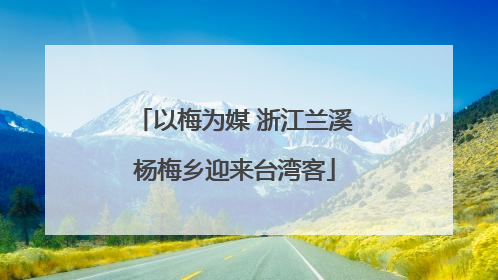 以梅为媒 浙江兰溪杨梅乡迎来台湾客