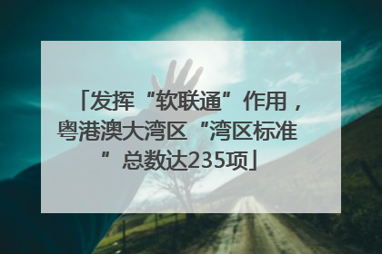 发挥“软联通”作用，粤港澳大湾区“湾区标准”总数达235项